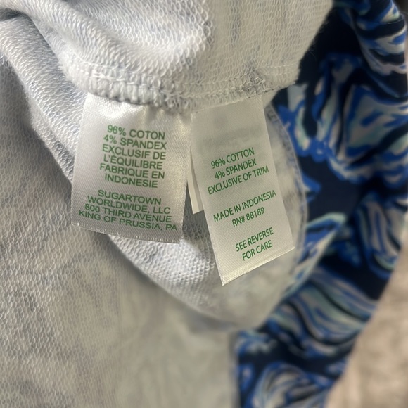 Lilly Pulitzer Harper Dress White Drop in Blue Gold Embroidery Shells - Small - Picture 8 of 8